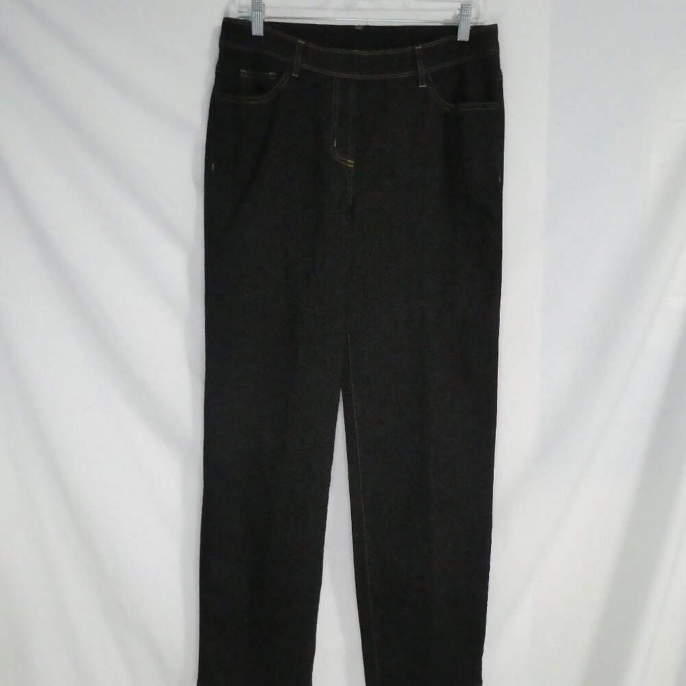 ALIA | size 12 | Black Denim With Contrasting Front and Back Stitching | NWOT